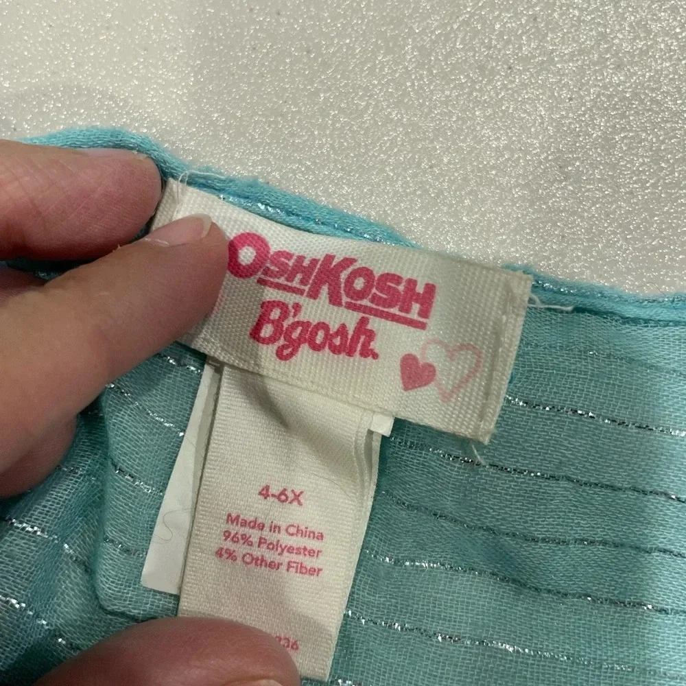 OshKosh B’Gosh Kids Scarf Teal with Silver Threads Size 4-6X